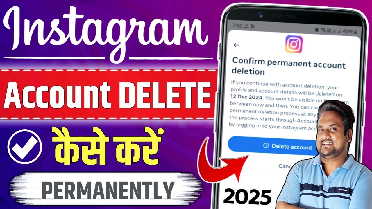 View of Permanently delete or deactivate your Instagram account