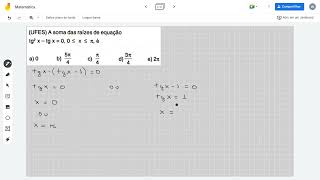 (UFES) A soma das raízes de equação tg² x − tg x = 0, 0 ≤ x ≤ π