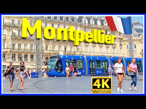 【4K】WALK MONTPELLIER France VIRTUAL WALK 4K video TRAVEL vlog