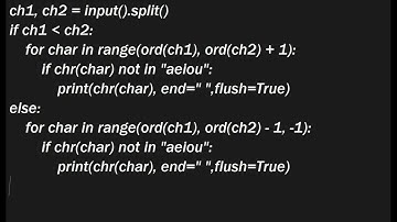 SkillRack- Daily Challenge - Consonants in Range (Program Id: 9170) 02-08-23