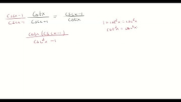 Verify the identity: cotx/(cscx+1)=(cscx-1)/cotx