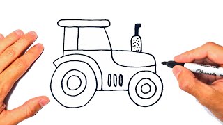 Como desenhar um trator passo a passo fácil (how to draw a tractor easy  step by step) 