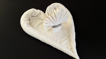 TOWEL FOLDING HEART EASY TUTORIAL - TOWEL ART/TOWEL ORIGAMI