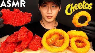 ASMR CHEETOS CHICKEN TENDERS & ONION RINGS MUKBANG (No Talking) COOKING & EATING SOUNDS