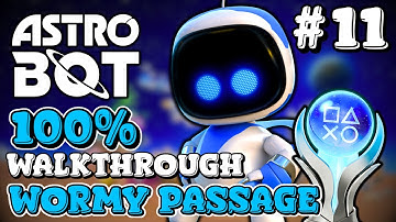 Astro Bot - 100% Walkthrough (Wormy Passage) ALL Bots, Puzzle Pieces and Hidden Trophies