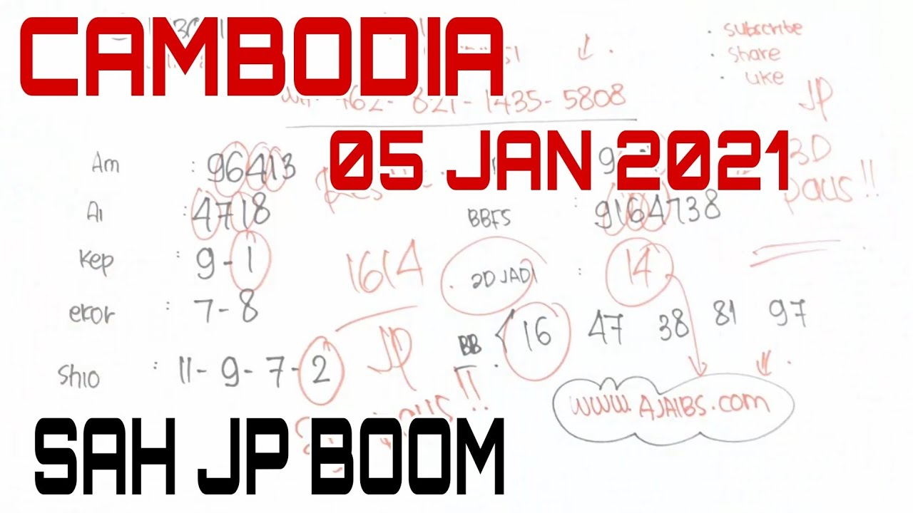 Sah Tembus Jp Prediksi Angka Jitu Cambodia 05 01 2021 Wajib Menang Youtube