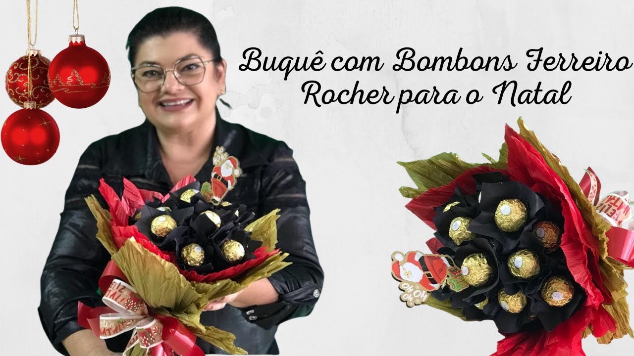 Buquê com Bombons Ferreiro Rocher para o Natal