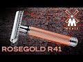 Т образная бритва Mühle R41 Silvertrip Rosegold & Epsilon Silvertip Fibre | Бритьё HomeLike Shaving