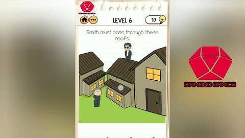 Brain Test 2 Smith and Joe Part 1 Level 6 smith must pass through these roofs