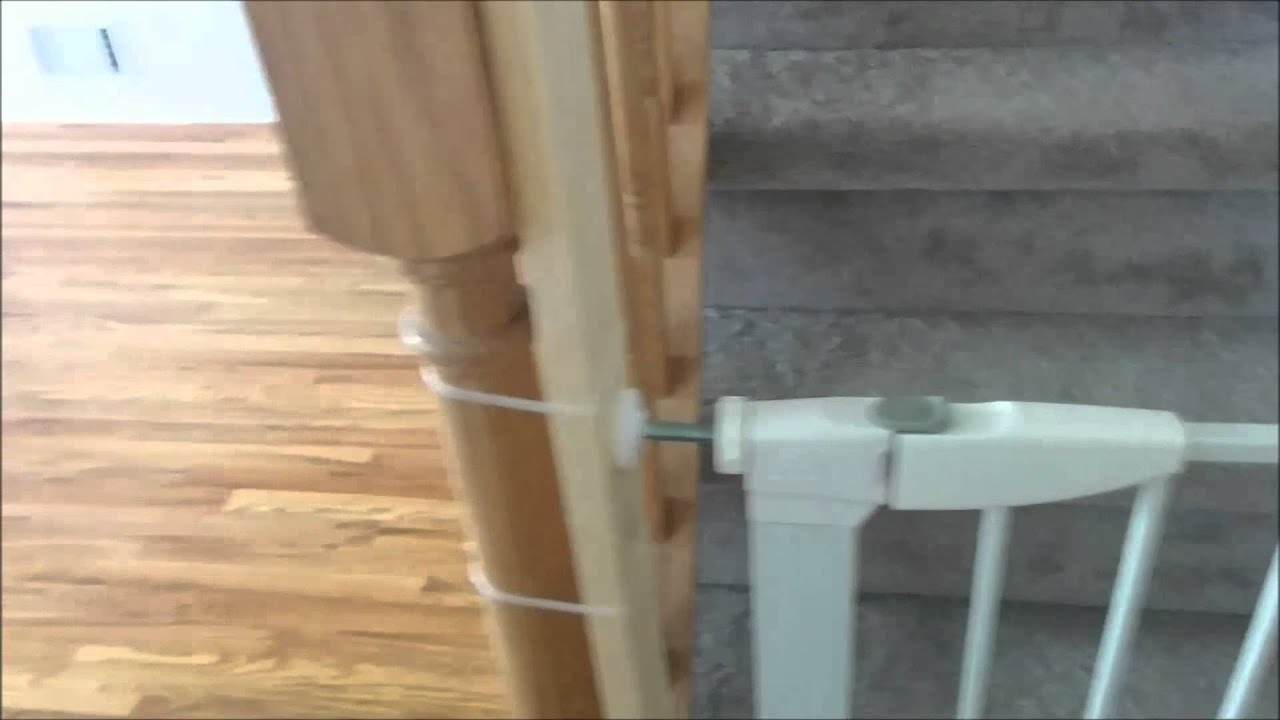 Install Safety Gate On Banister Of Staircase Youtube