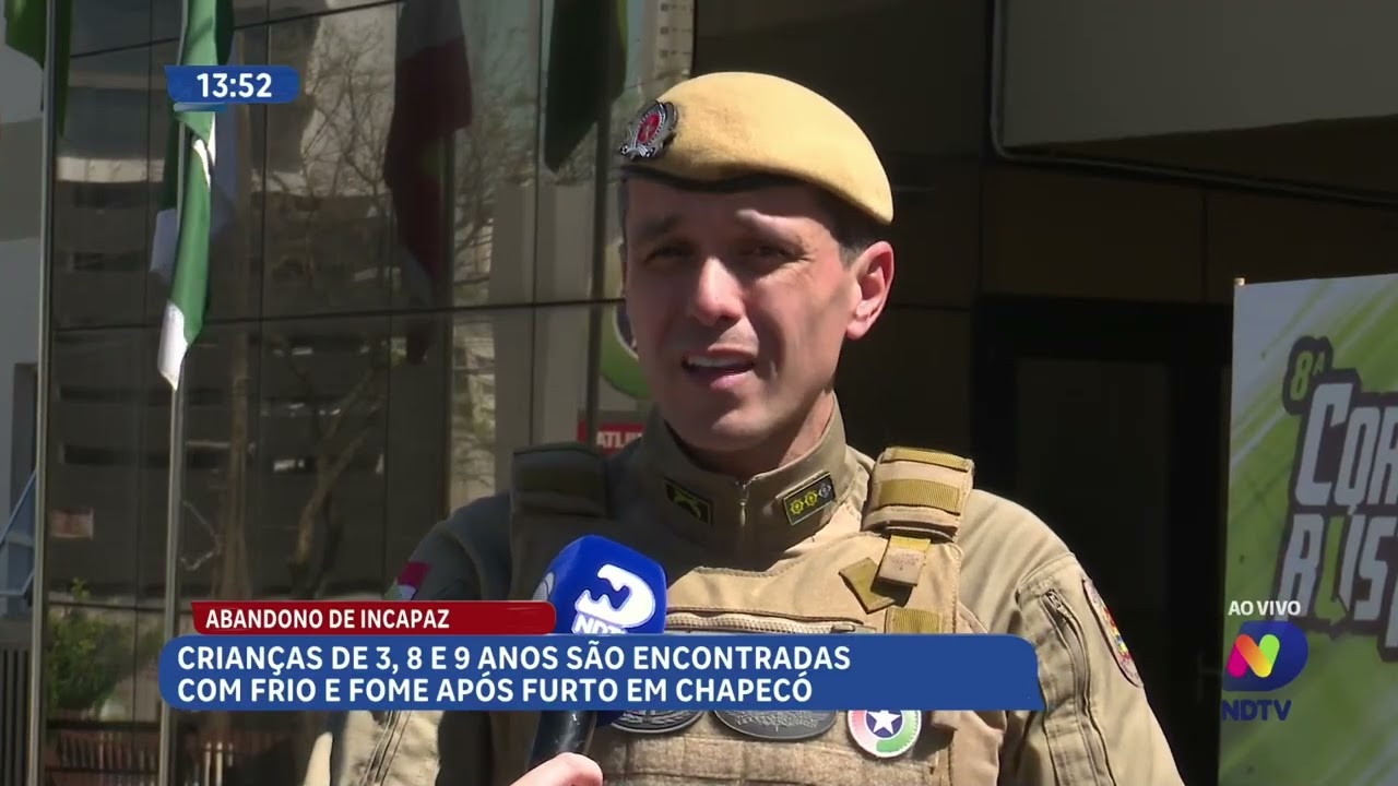 Crianças de 3, 8 e 9 anos são encontradas sozinhas em Chapecó