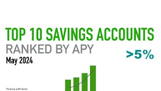 Top 10 Savings Accounts May 2024 Ranked by APY  Highest Interest Rates and Yields Available Now