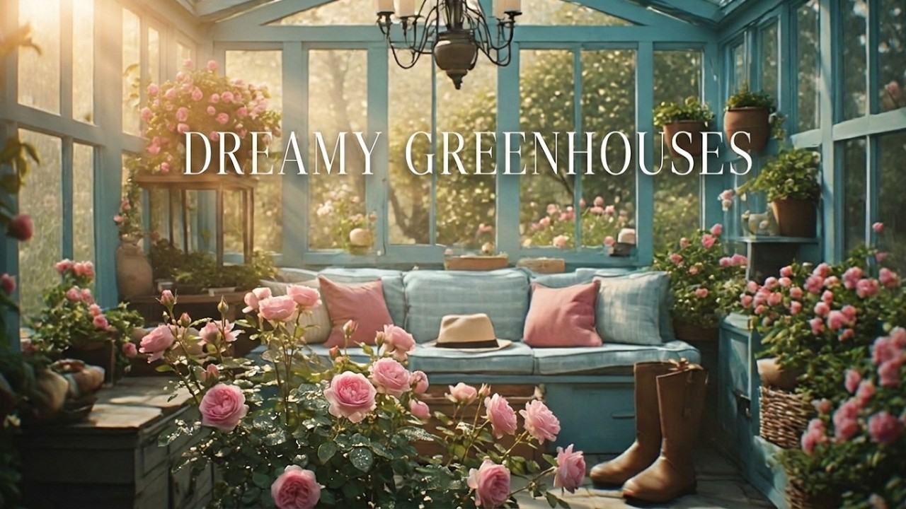 Dreamy Cottagecore Greenhouse Interiors | Aesthetic Decor & Ambient Music