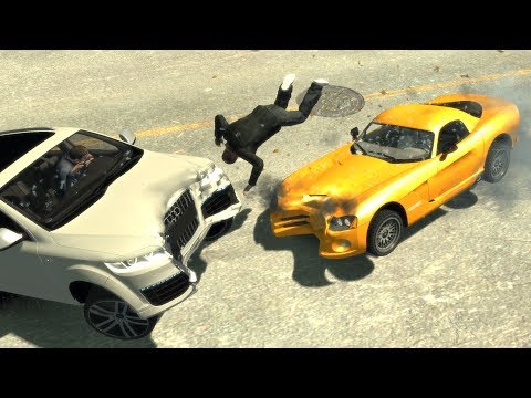 No Seatbelt Car Crashes #3  - GTA 4 (Euphoria Physics/Slow Motion)