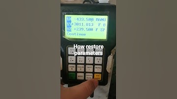 How to restore the parameters of your Rich Dsp cnc system