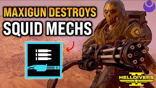 Helldivers 2 - Maxigun makes Squid Mechs EASY! Super Helldive (SOLO full clear)