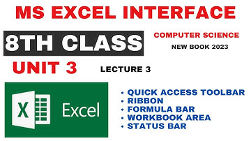 Excel tutorial | ms excel interface | 8th computer chapter 3 explanation | excel for beginners