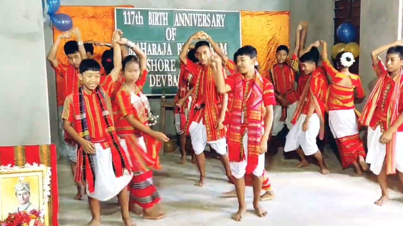 Class vii & viii students kokborok dance performance ##Maha Raja 117th Birth Anniversary Celebration