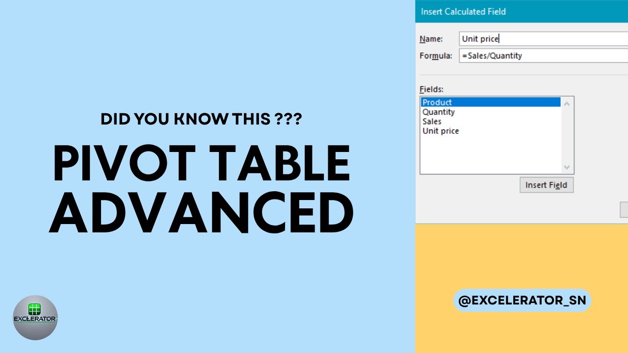 How to Insert Calculated Field to a Pivot Table in MS Excel | Advanced Pivot Table Tricks