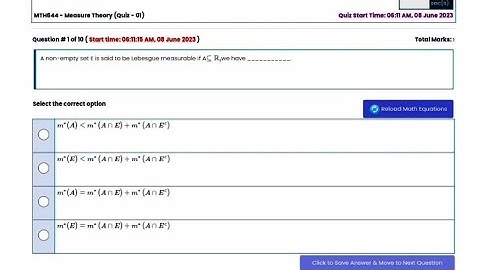 MTH 644 Quiz#1 June, 2023| Due Date 08-06-23 to 09-06-23|