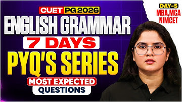 CUET PG 2026 English Grammar |PYQ