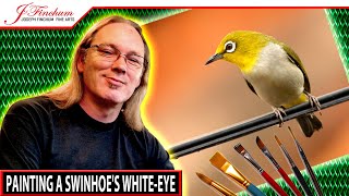 Swinhoes White-Eye Acrylic Painting LIVE -Art and Chat acrylicpainting