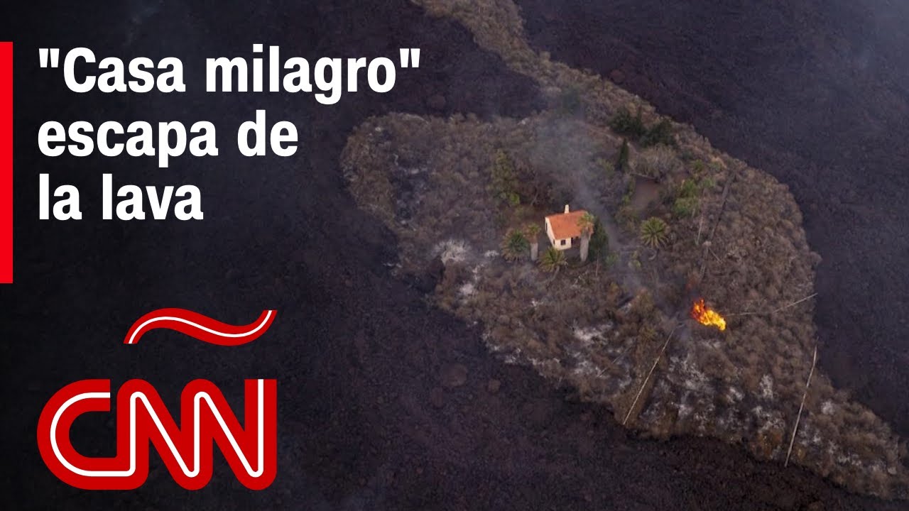 Esta casa escapó de la lava del volcán en La Palma