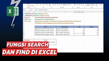 Menggunakan Fungsi SEARCH dan FIND di Excel,Pencarian Teks