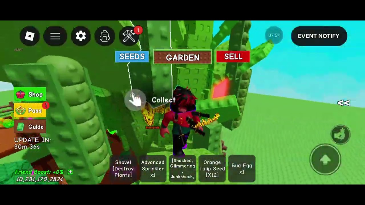 Playing grow a garden admin abuse Roblox 