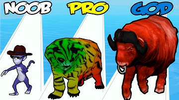Animal Transform Race - Epic Race 3D - NOOB vs PRO vs HACKER