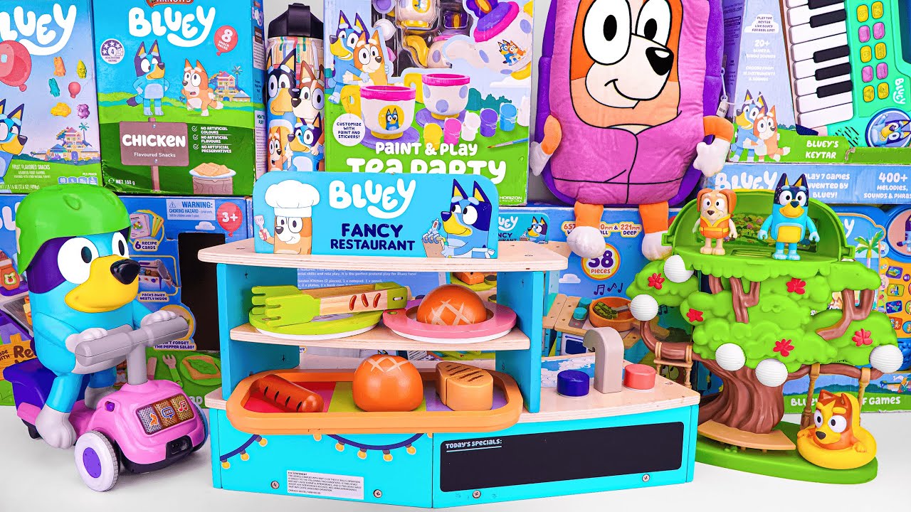Bluey Toy Collection Unboxing Review 💙 Bluey Wooden Fancy Restaurant & Bluey Tree Playset