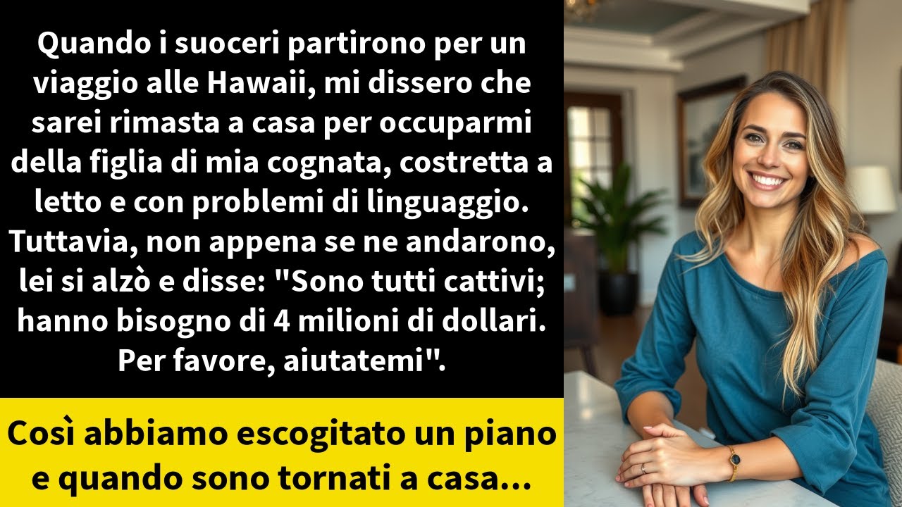 Il giorno in cui mio marito Boden e i suoi genitori partirono per le Hawaii, lasciandomi a casa con mia cognata Calista, muta e costretta a letto, lui mi disse: "Prenderti cura di lei è una tua...