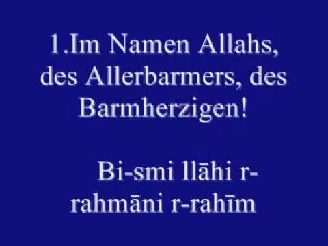 Surah Al Fatiha Umlautschtift