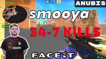 CSGO POV smooya (34-7) Anubis 𝙒𝙞𝙣 (16-3) / Faceit 01.12.2022