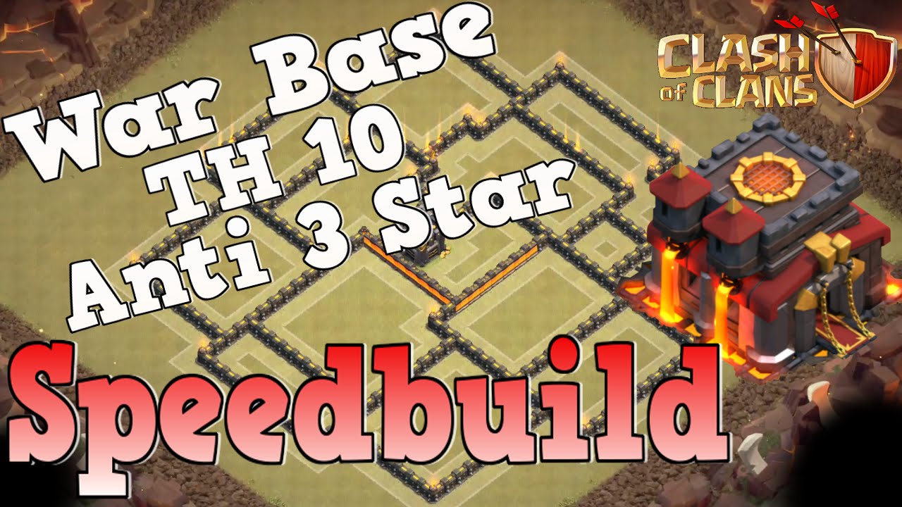 TH10 War Base 2016 Anti 3 Star | Clash of Clans | Speedbuild - Replay in 2nd Video -