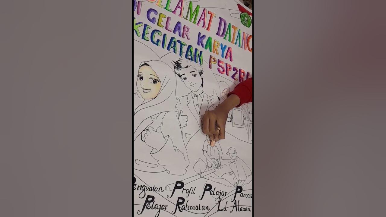 Gambar Poster Pendidikan kegiatan P5P2RL MTsN 1 #shortsfeed #shortvideo #shorts#poster #art#drawing