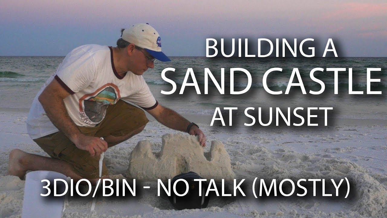 ASMR Beach - Sand Castle at Sunset / Sand Play #7 (Ocean Waves, Mostly No Talking)