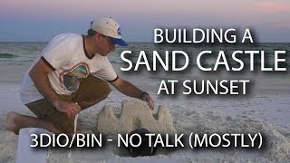 ASMR Beach  Sand Castle at Sunset / Sand Play #7 (Ocean Waves, Mostly No Talking)