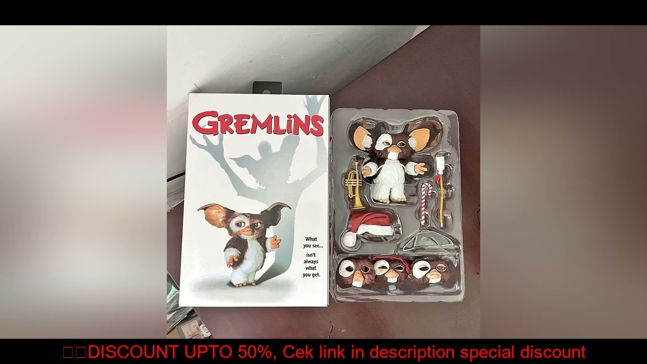 NECA Gremlins Figure Movie Edition Gremlins Retro Rubber Horror Doll Toy Doll Christmas Ver. Gift