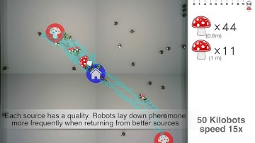 Quality-sensitive foraging by a robot swarm through virtual pheromone trails (demo D2)