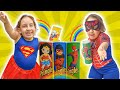 Maria Clara Pretend Playing SuperHero with Magic Pringles | الشبس السحري - MC Divertida