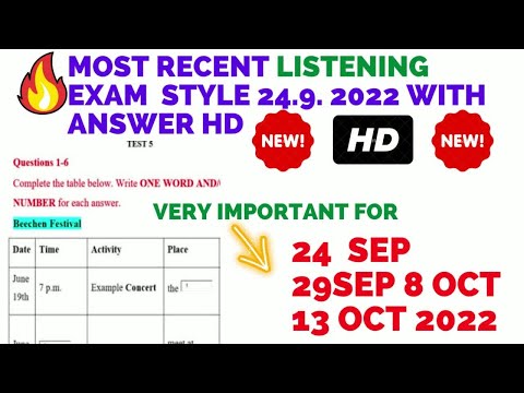 Latest Ielts Listening Test 2022 With Answers| Beechan Festival New Listening 2022 Real Exam