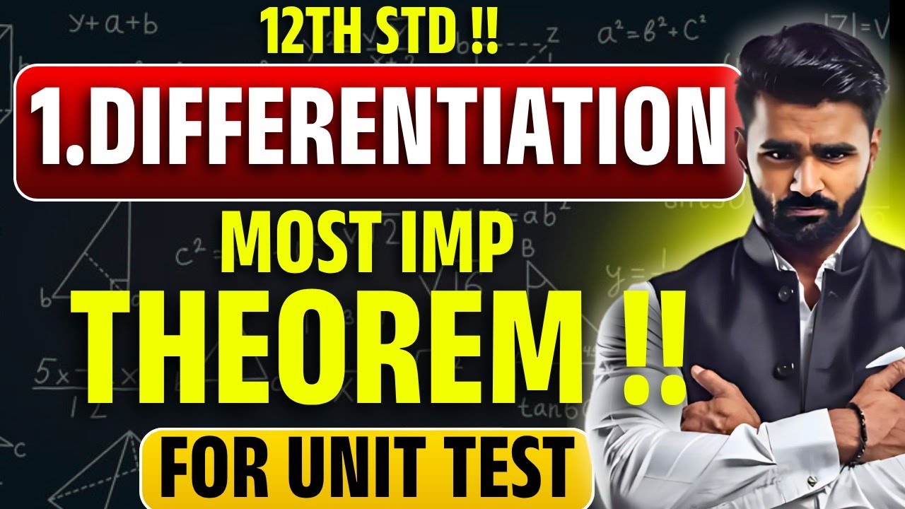 12th Std Differentiation | Most Important Theorem for Unit Test | Pradeep Giri Sir