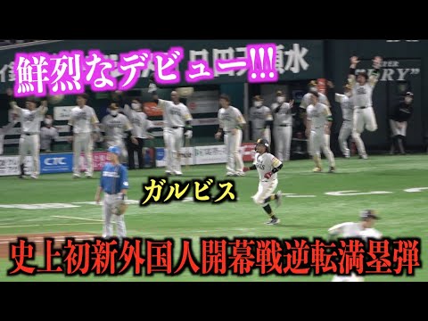 史上初新外国人開幕戦逆転満塁弾！ガルビスの一打に選手も観客も大興奮！！！