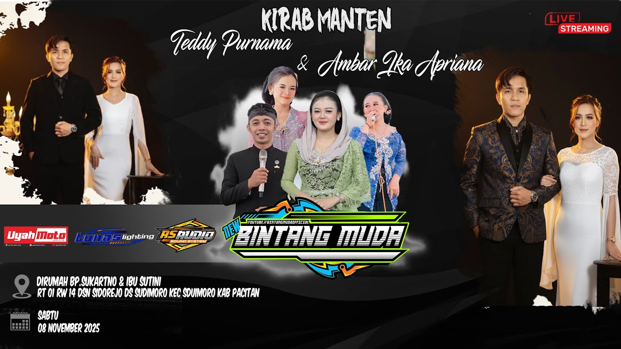 LIVE! BINTANG MUDA MUSIC - KIRAB MANTEN - TEDDY & AMBAR  - DIKED BP SUKATNO - SUDIMORO PACITAN 8NOV