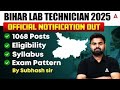 Bihar Lab Technician Vacancy 2025 | 1068 Posts | Eligibility, Syllabus &amp; Exam Pattern #biharlab