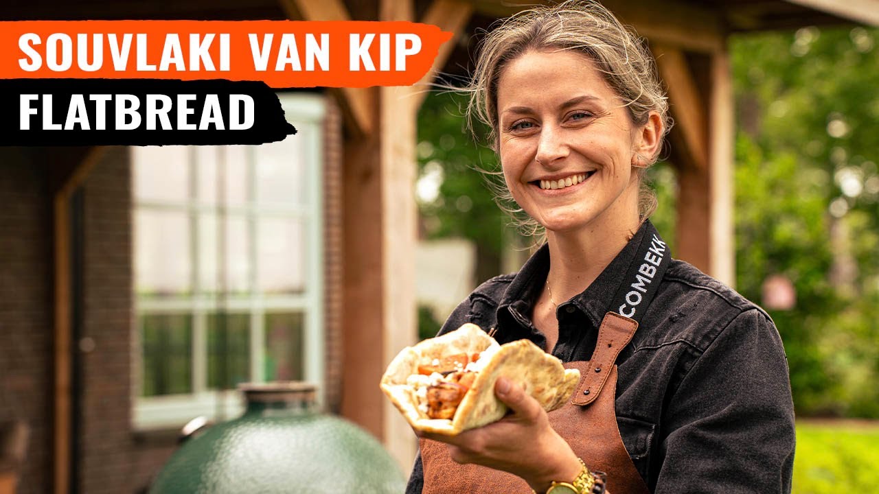 Souvlaki van kip met flatbread! BBQ recept! YouTube