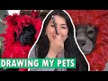 I Tried DRAWING All of My Pets (Oh no..) | EMZOTIC