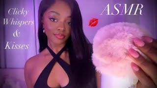 ASMR | Clicky Whisper Ramble 🤍 Gentle Rain Sounds ⛈️ Fluffy Mic Cover & Kisses 💋💕
