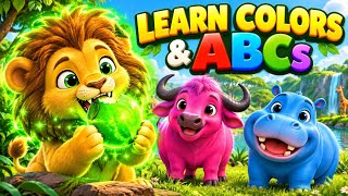 ABC Alphabet Song with Safari Animals 🦁 Learn Colors & Phonics A to Z